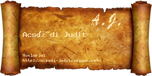 Acsádi Judit névjegykártya